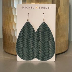 NEW!  Nickel & Suede Evergreen Knit Earrings (M)